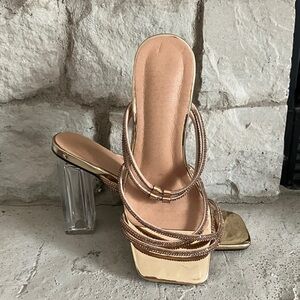Chic Gold and Tan Women's Heels